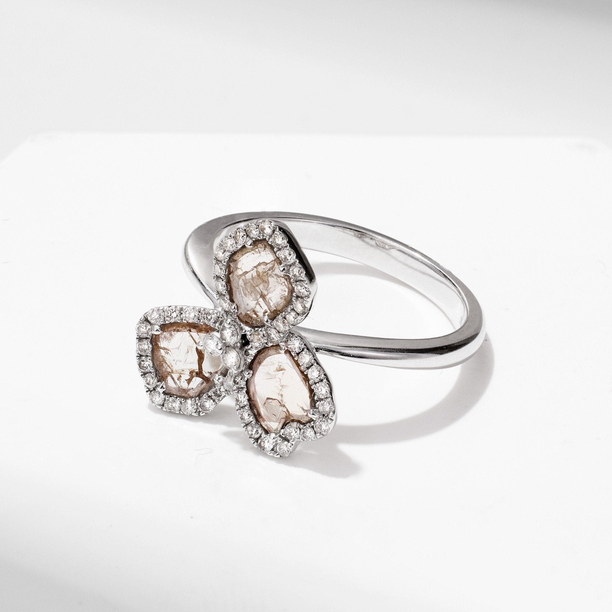 Slice Diamond Flower Ring - Jewelry And Store