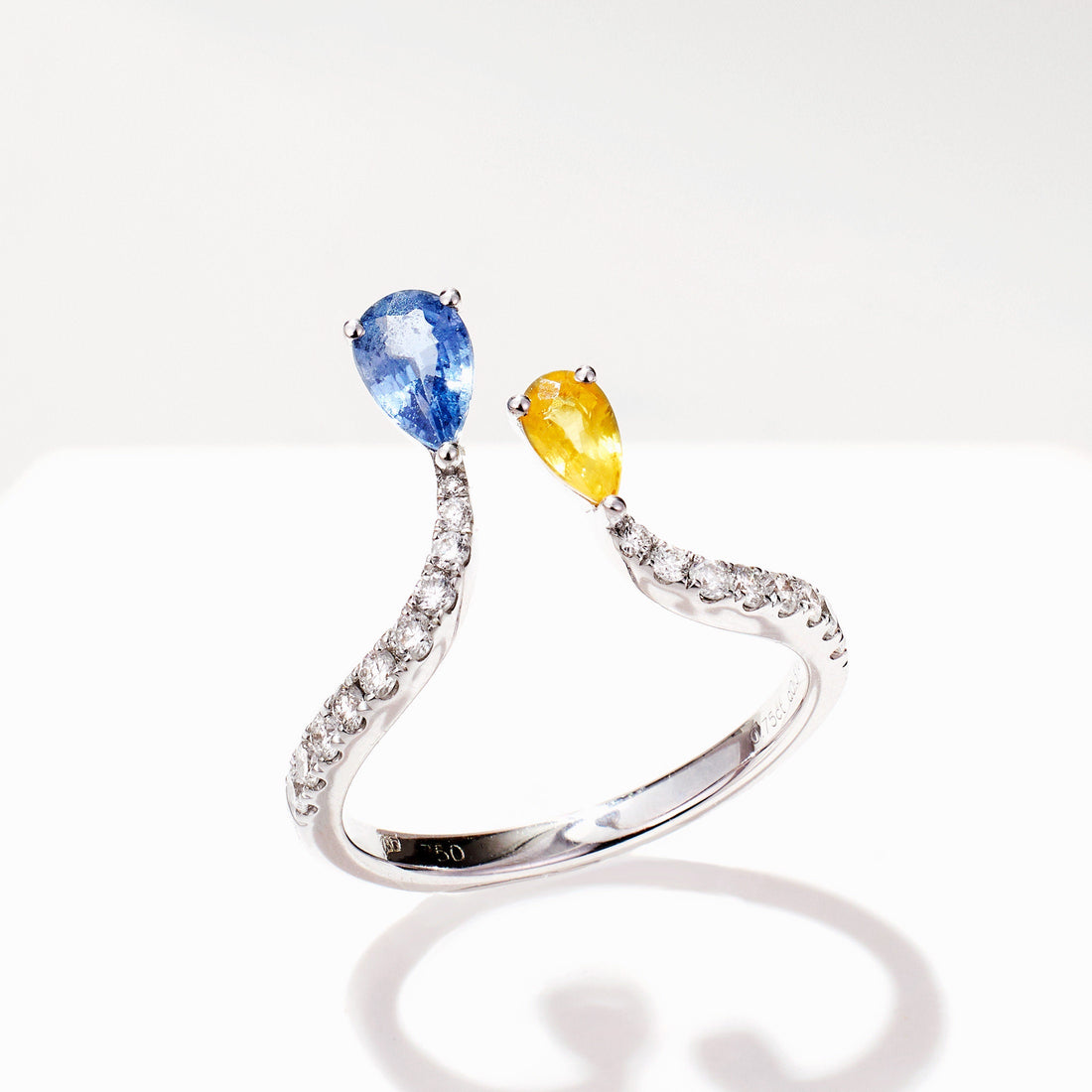 Pear-Shape Fancy Sapphire Open Ring