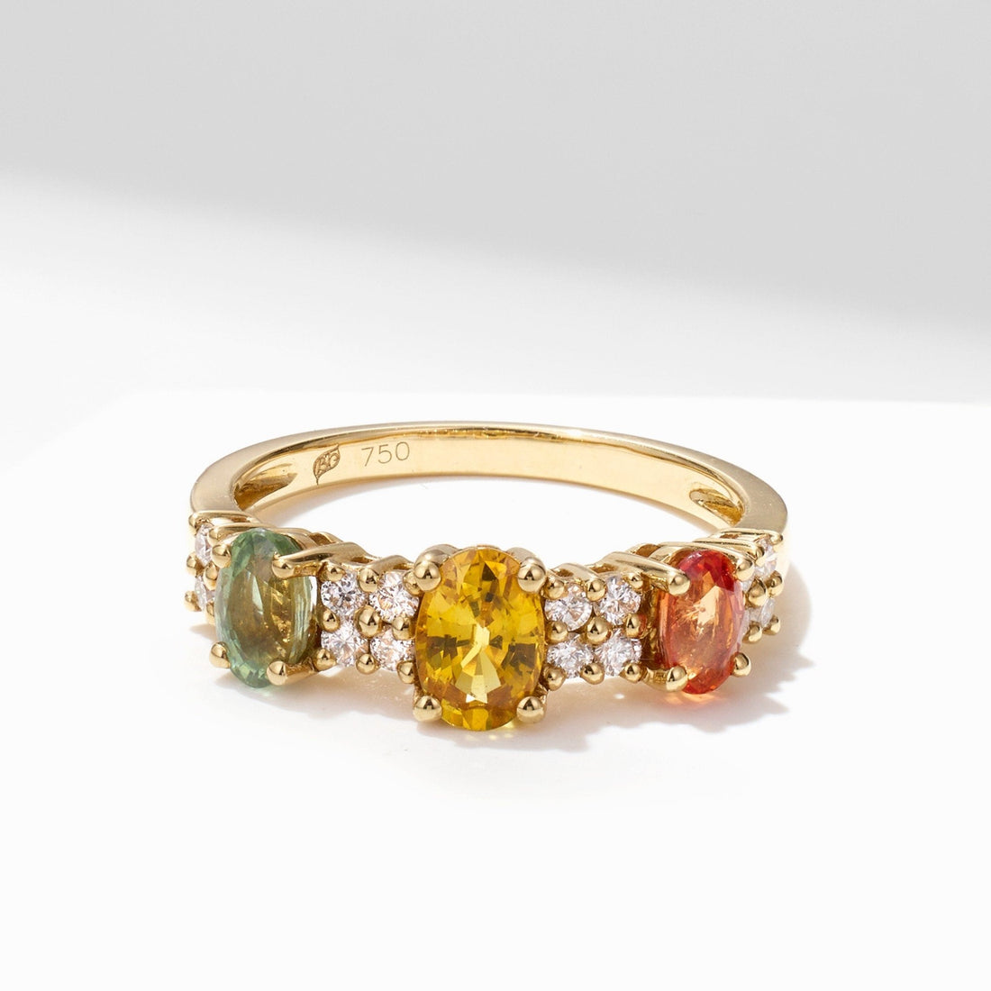 Multi - Colored Fancy Sapphire &amp; Diamond Ring - Jewelry And Store