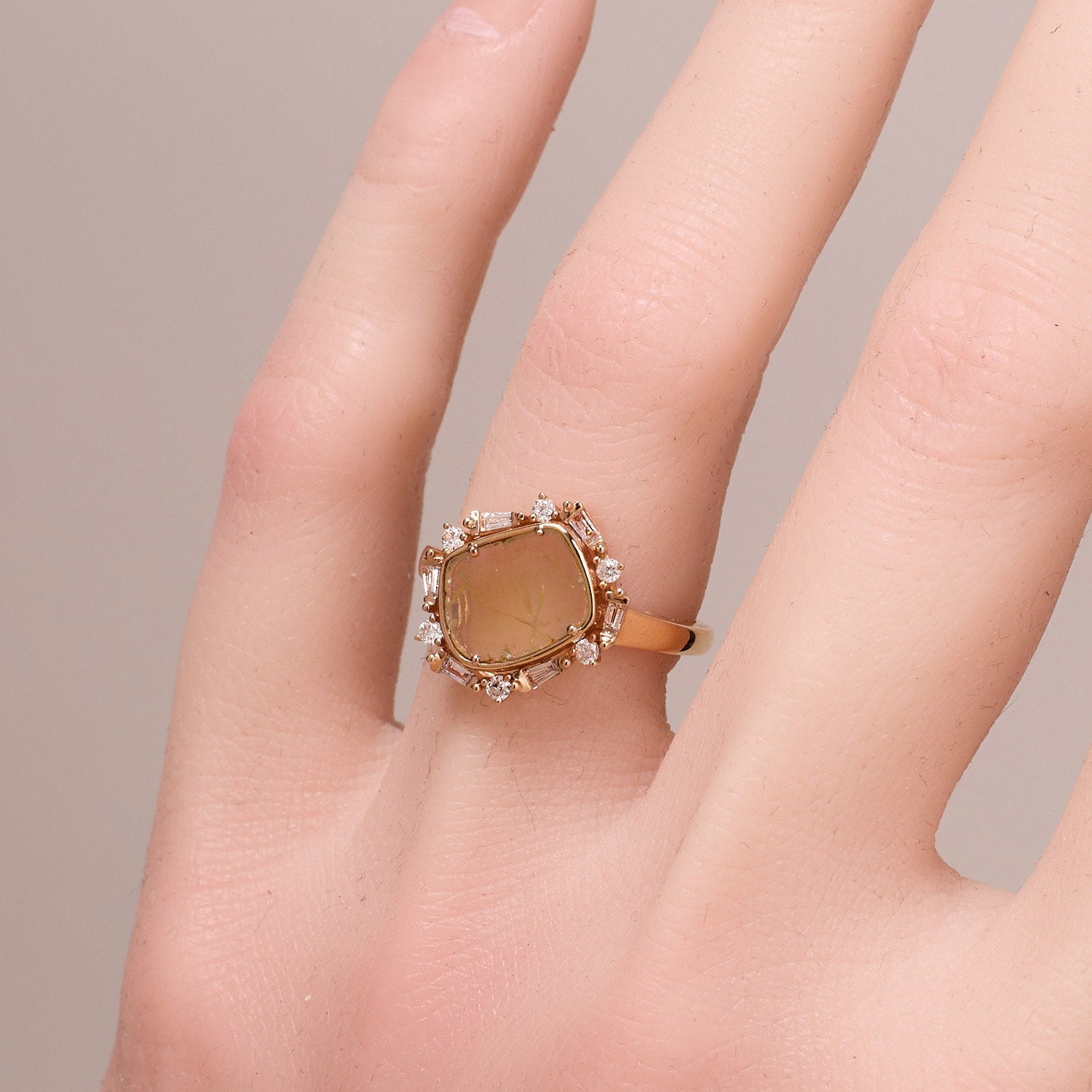 Slice Diamond Sunflower Ring