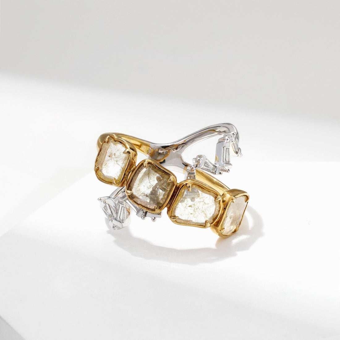 Slice Diamond Orbit-Style Statement Ring