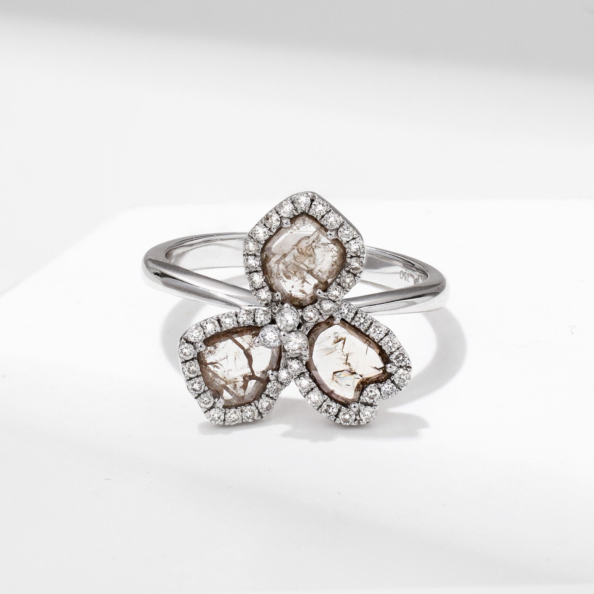 Slice Diamond Flower Ring - Jewelry And Store