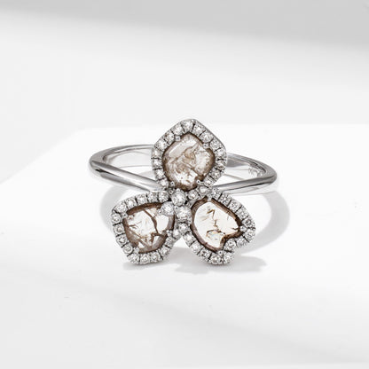 Slice Diamond Flower Ring - Jewelry And Store